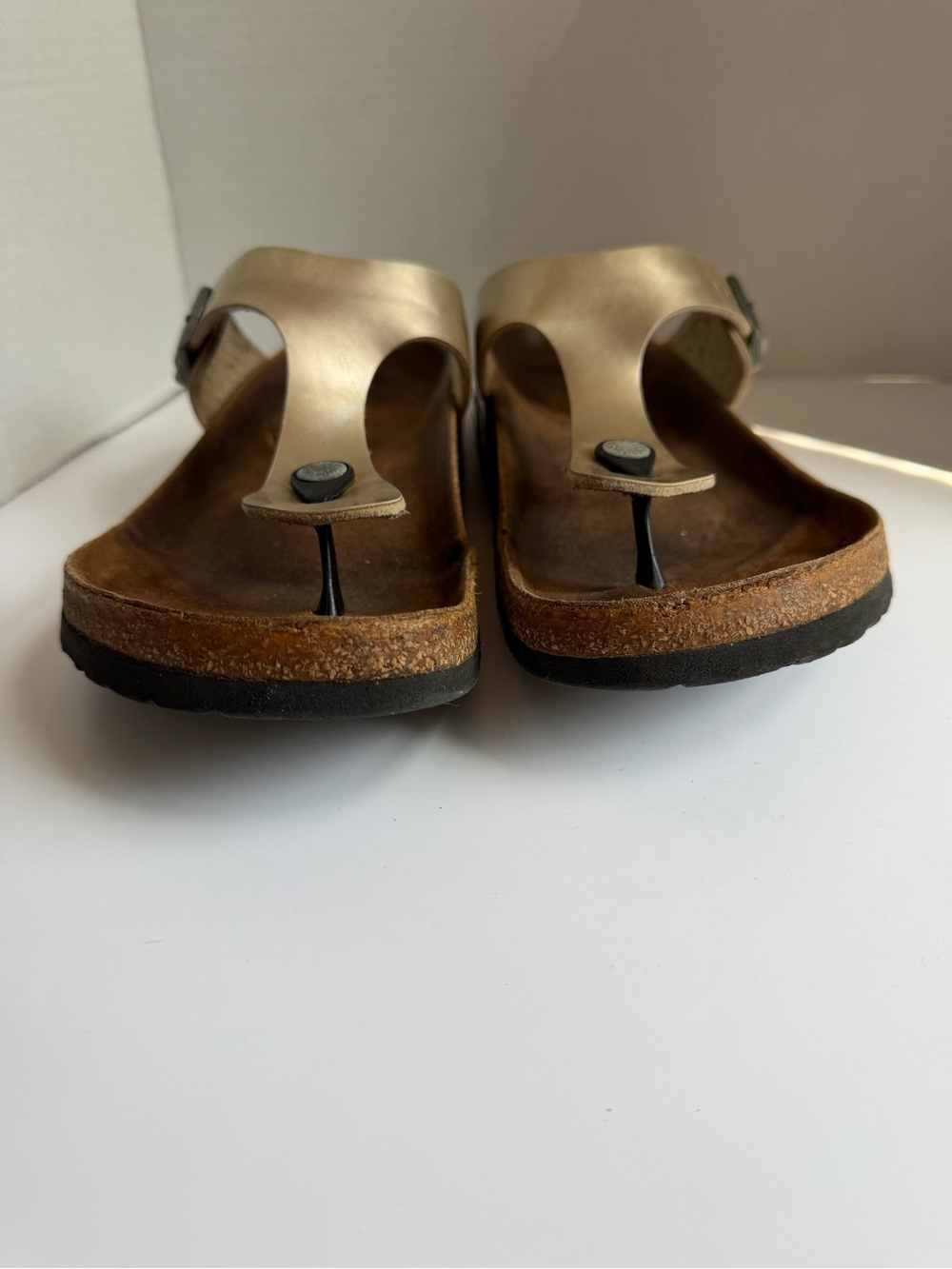 Birkenstock Gizeh Gold Metallic Leather Thong Sandals Size 42 Womens 11 - Picture 2 of 12